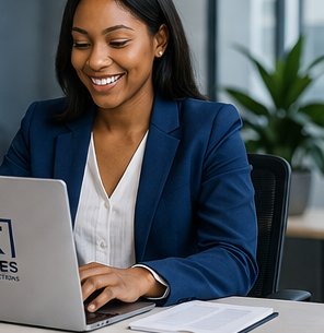 R.IT Services account manager working on a client portfolio